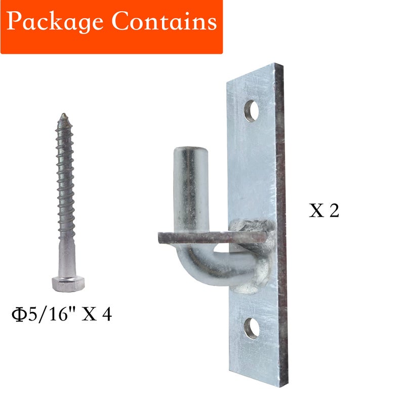 Jikacok Wall Mount Gate Hinge, Sturdy Fence Gate Hinges Fence Post Chain Link Gate Hinge. 2 Pack Sturdy Wall Mount Gate Hinges with 5/8 Hinge Pin - Image 2